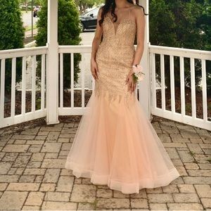 Beautiful strapless embroidered mermaid dress
